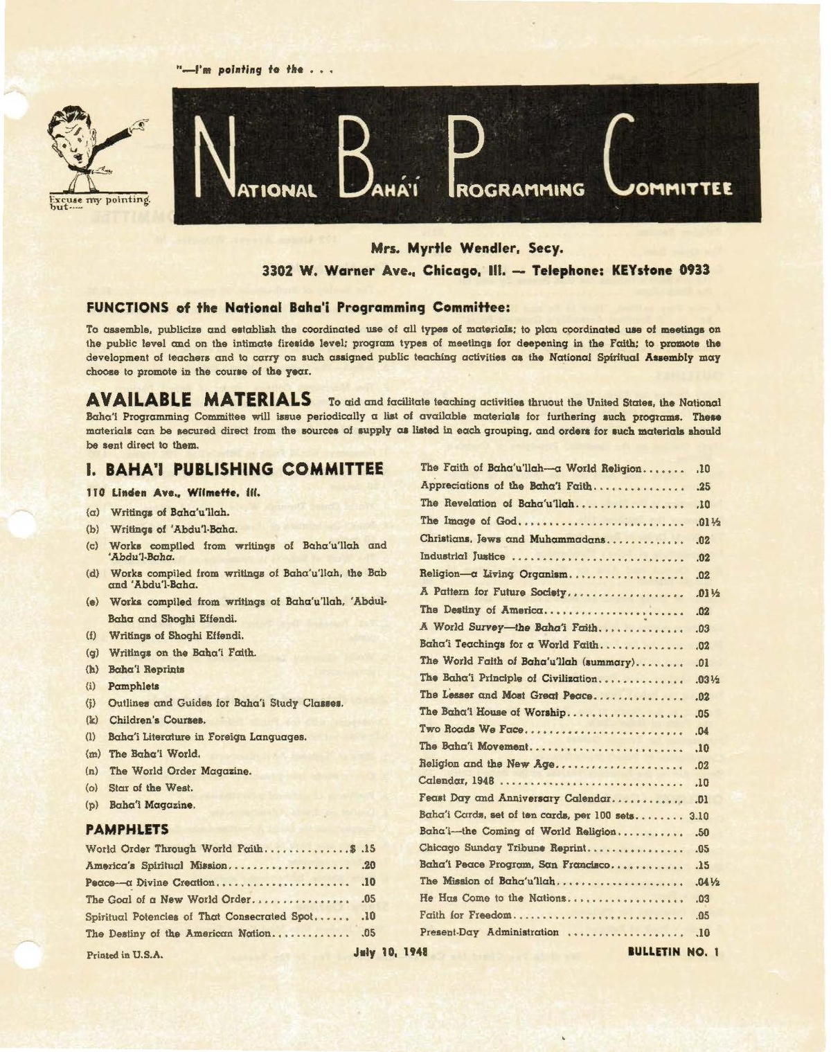 Bahá’í News/Inserts/Issue 209/National Baha’i Programming Committee ...