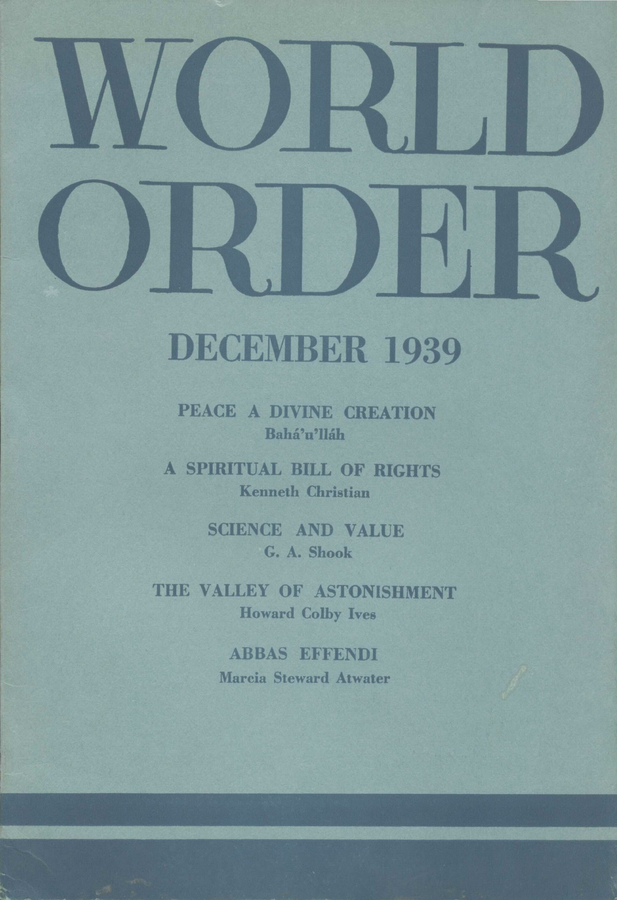 World Order/Volume 5/Issue 9/Text - Bahaiworks, a library of works ...